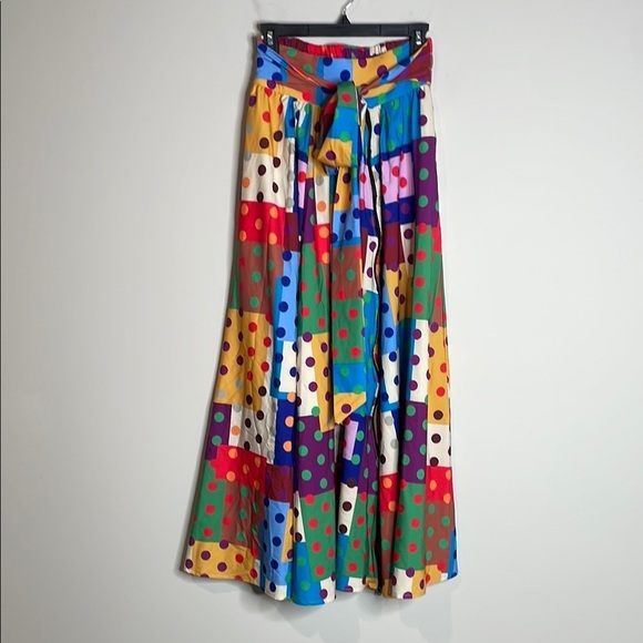 TOV Los Angeles | Women’s Colorful Tie Waist Front Zip Maxi Skirt Size 40 US 6-8 - Picture 1 of 8